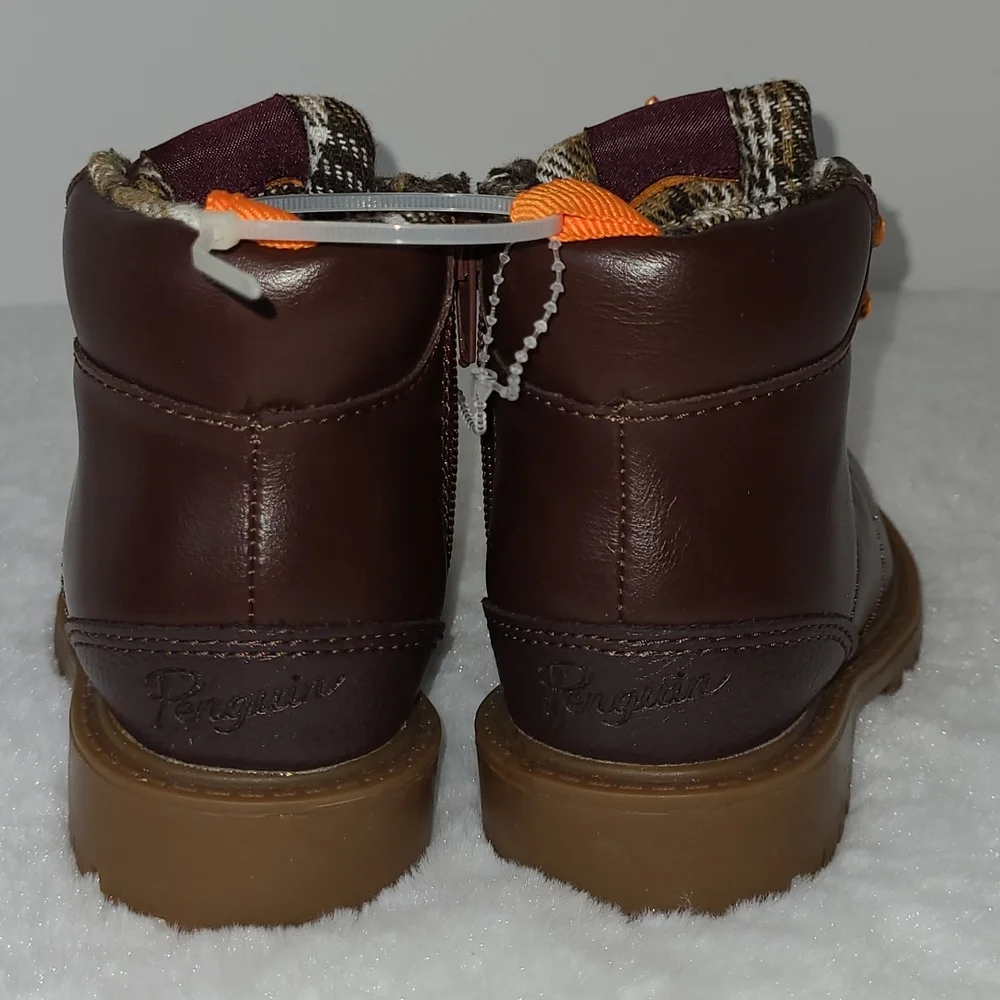 NWOT Original Penguin London Boots Brown w/ Side Zipper Boys' Size 9 - Picture 8 of 10